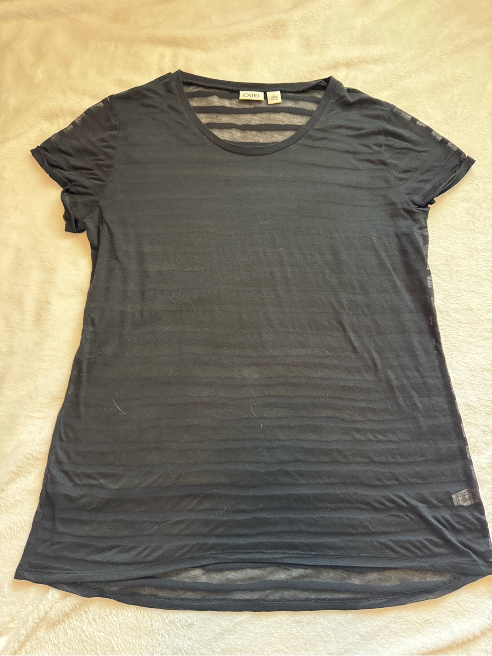 Cato Black Short Sleeve Crewneck Tee